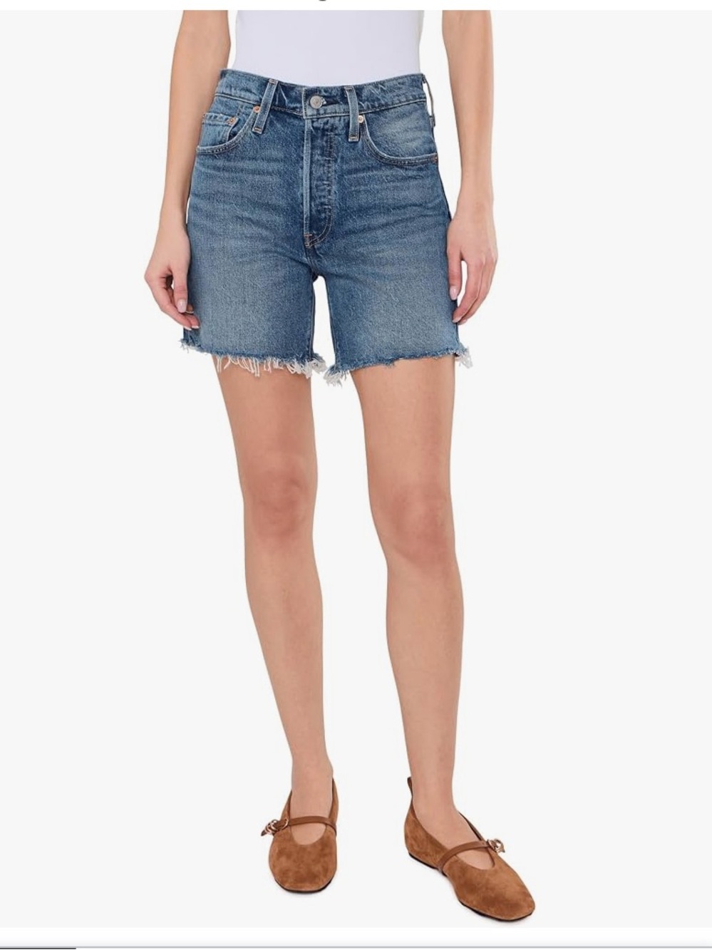 Levi's Women's 501 High-Rise Frayed Hem Denim Shorts - Blue